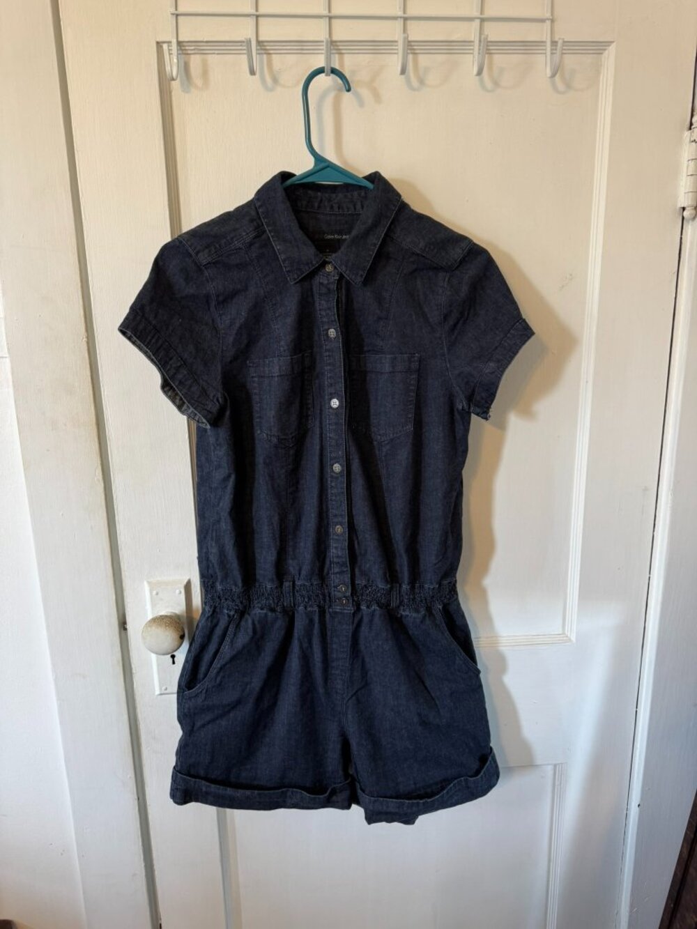 Women's Calvin Klein Jean Shorts Jumper/Onesie.  Size Medium.